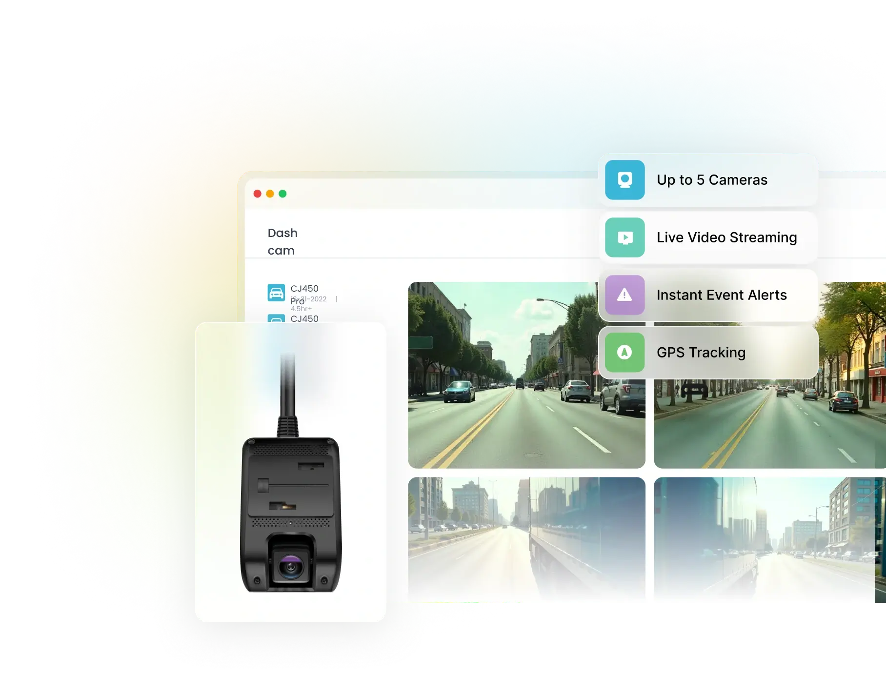 matrack fleet dash cam hero section image