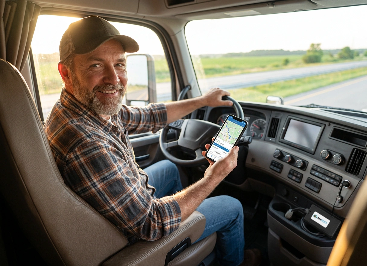 Matrack driver app in use