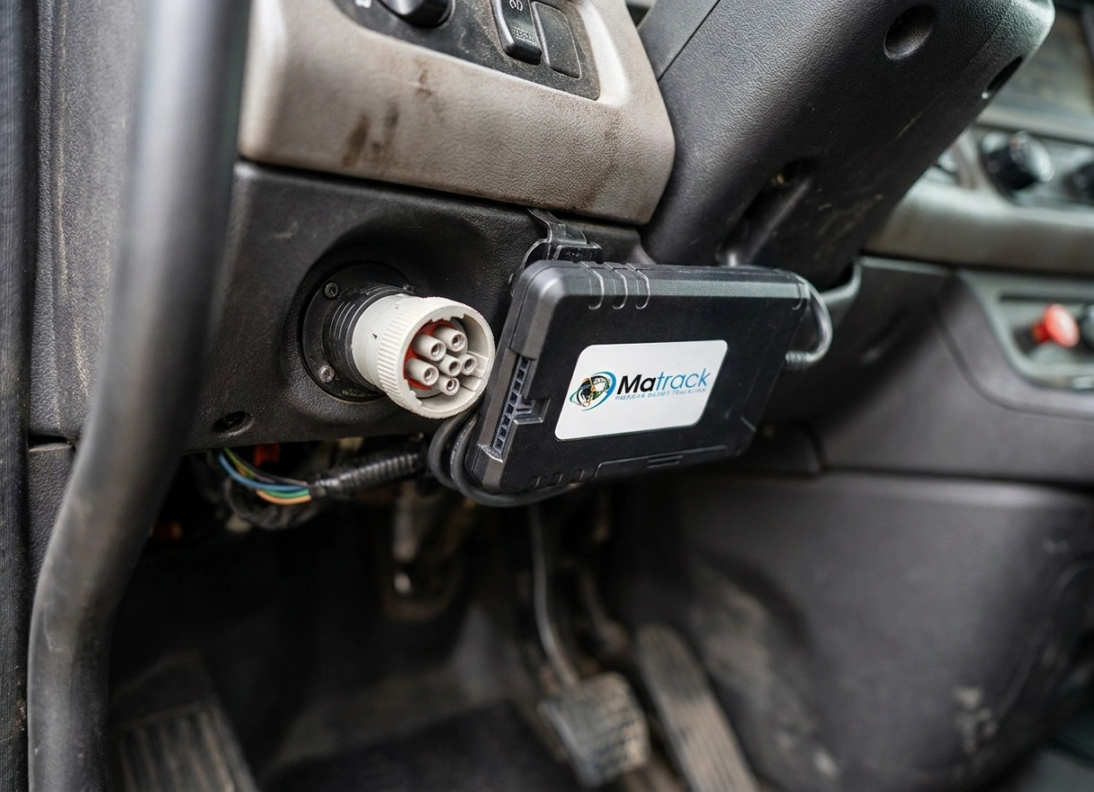 Matrack ELD installed in truck cab