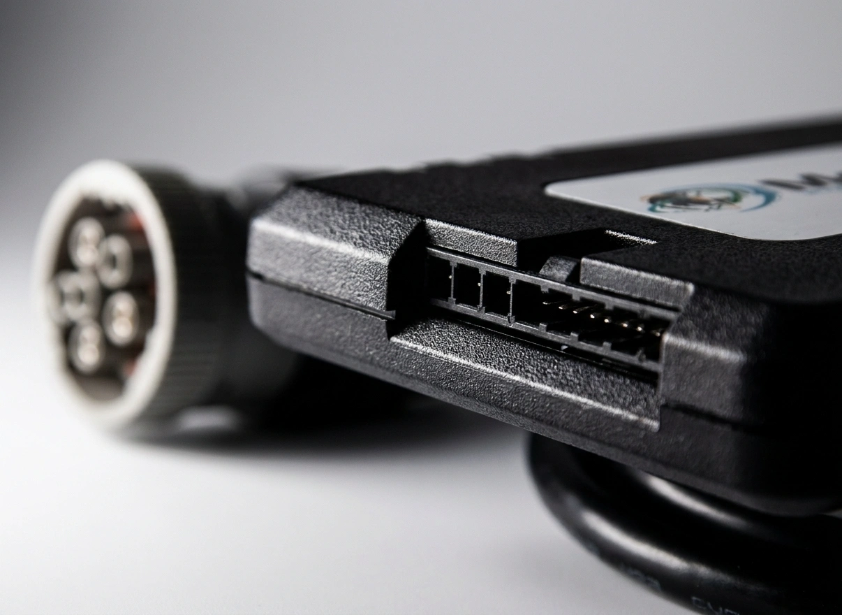 Matrack ELD — side connector port detail