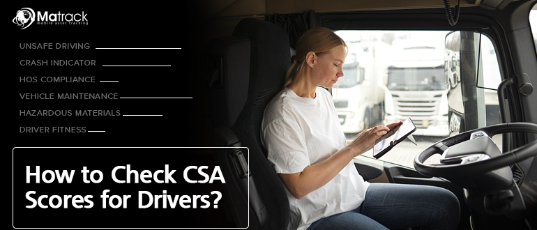 image depicting a truck driver with csa score report