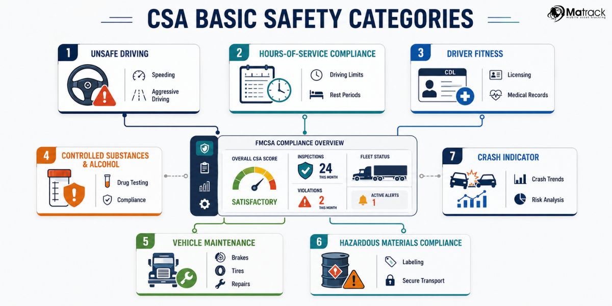 csa basic fleet safety categories used for compliance monitoring