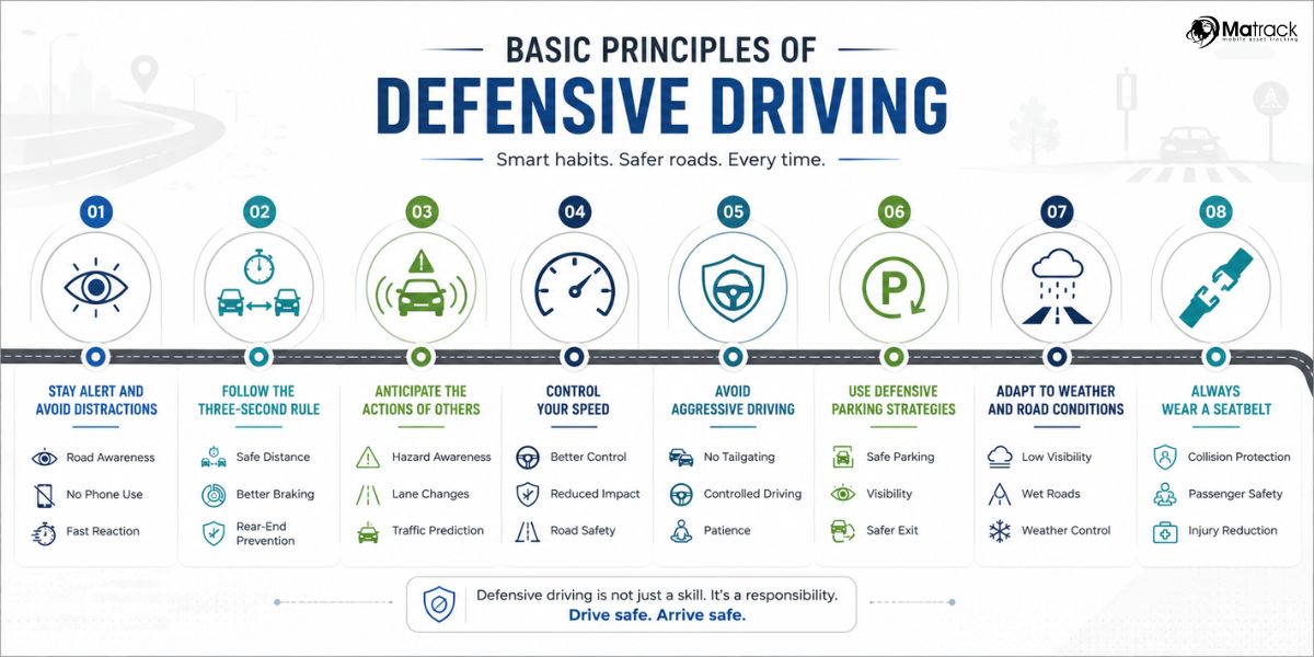 basic principles of defensive driving components