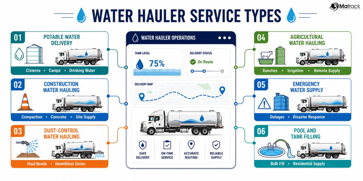 water hauler service types used for industrial and commercial operations