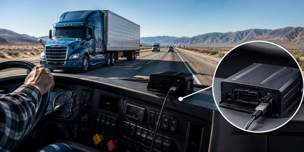eobr device inside truck cab