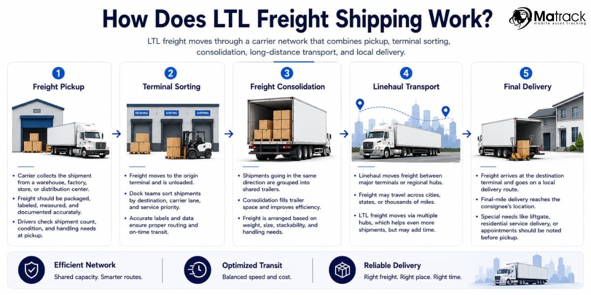 how ltl freight shipping works through shared trailer transportation
